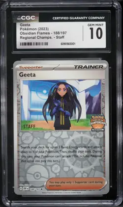 Geeta 188/197 Pokemon TCG Card Regional Championship STAFF Promo CGC 10 GEM MINT - Image 1