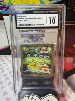 1999 Pokemon Sticker Group Shot Artbox Ser. 1 Rare Gold #G14 CGC 10 - Image 1