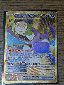 Team Rocket’s Crobat EX 242/182 – Destined Rivals Hyper Rare – NM Pokemon TCG - Image 1