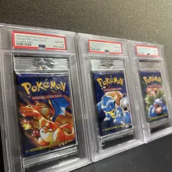 PSA 10 GEM MINT Pokemon Base Set Booster Pack Art SET Unlimited Long Stem WOTC - Image 3