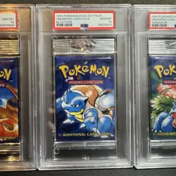 PSA 10 GEM MINT Pokemon Base Set Booster Pack Art SET Unlimited Long Stem WOTC - Image 5
