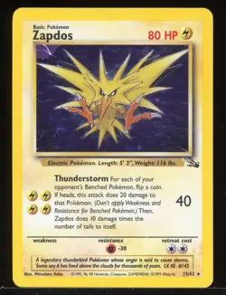 Pokemon Zapdos 15/62 Fossil Holo Played - Image 1