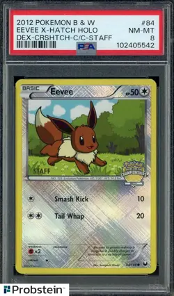 Pokemon Eevee Dark Explorers Staff Promo City Championships 2012 PSA 8 - Image 1