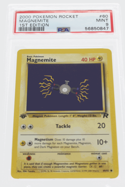 PSA 9 MINT 2000 Pokemon Team Rocket #60 Magnemite 1st Edition !!! - Image 1