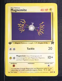 PSA 9 MINT 2000 Pokemon Team Rocket #60 Magnemite 1st Edition !!! - Image 3