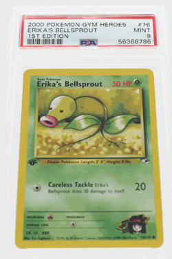 PSA 9 MINT 2000 Pokemon Gym Heroes #76 Erika's Bellsprout 1st Edition !!! - Image 1