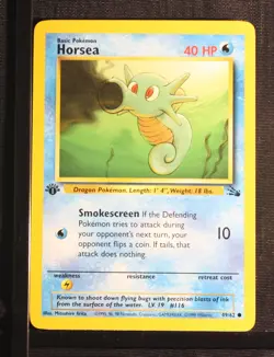 PSA 9 MINT 1999 Pokemon Fossil #49 Horsea 1st Edition !!! - Image 3