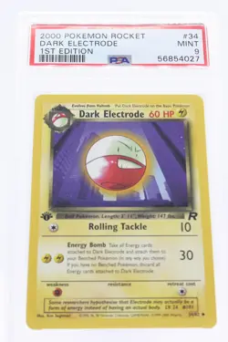 PSA 9 MINT 2000 Pokemon Team Rocket #34 Dark Electrode 1st Edition !!! - Image 1