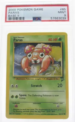 PSA 9 MINT 2000 Pokemon Game Base II #85 Paras !!! - Image 1