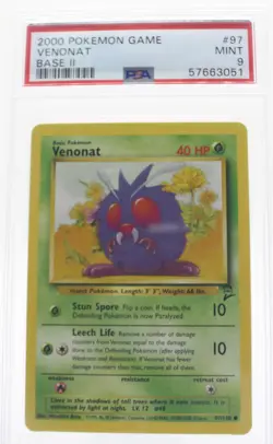 PSA 9 MINT 2000 Pokemon Game Base II #97 Venonat !!! - Image 1