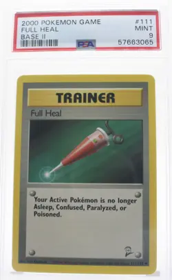 PSA 9 MINT 2000 Pokemon Game Base II #111 Full Heal !!! - Image 1