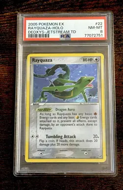 Pokemon TCG Rayquaza EX Deoxys 22/107 Holo Rare PSA 8 - Image 1