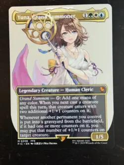 MTG Final Fantasy English Yuna, Grand Summoner Borderless 0208 Non-Foil - Image 1