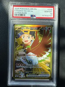 Pokemon TCG Ethan's Ho-Oh EX Gold Hyper Rare 239/182 Destined Rivals PSA 10 Gem - Image 1