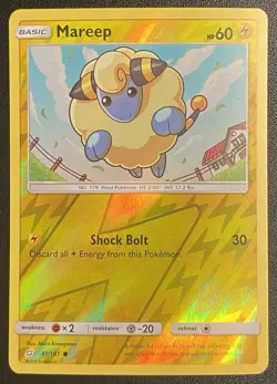 Mareep Reverse Holo Common 41/181 Pokemon TCG Sun & Moon Team Up NM Free Ship - Image 1
