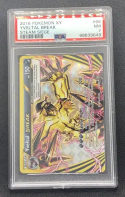 2016 POKEMON XY STEAM SIEGE #66 YVELTAL BREAK PSA 7 - Image 1