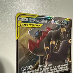 2019 Pokemon Umbreon & Darkrai GX 125/236 Sm-Unified Minds Ultra Rare Holo - Image 3