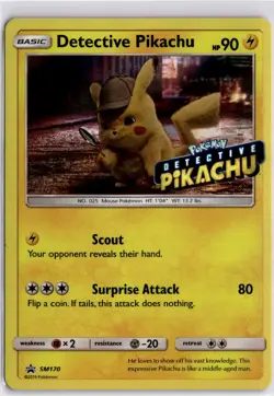 Detective Pikachu SM170 (Stamped) Pokemon - Image 1