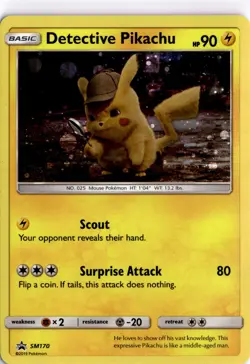 Detective Pikachu SM170 (No Stamp) Pokemon - Image 1