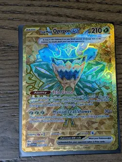 Pokemon: Teal Mask Ogerpon EX Gold Hyper Rare Full Art holo 221/167 (Near Mint) - Image 1