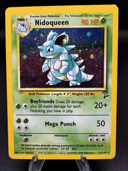 Pokemon TCG Nidoqueen 12/130 Base Set 2 Holo Unlimited Rare - HP - Image 1