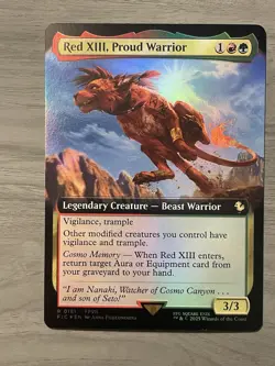 Red XIII, Proud Warrior (Extended Art) 181 (R) MTG Commander Final Fantasy Foil - Image 1
