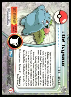 Pokemon Cards Ivysaur #2 Topps Trading Cards Series 1 MP *1 - Image 2