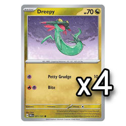 4x REVERSE HOLO Dreepy 071/131 Prismatic Evolutions Pokemon Playset x4 - Image 1