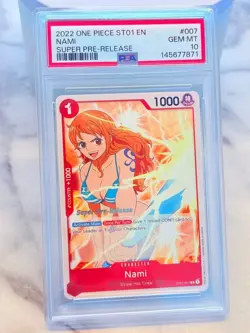2022 Nami One Piece SUPER PRE RELEASE PSA 10 GEM MINT ST01-007 English - Image 1
