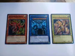 YuGiOh! Egyptian Gods Card SetObelisk Slifer Ra YGLD-ENG01-03 Limited Edition - Image 1