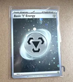 HD Metal Energy Cosmos Holo with Mew Tail Swirl SVE MEW 008 151 Pokemon Card - Image 1