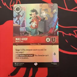 Disney Lorcana TCG Max Goof Rockin' Teen Epic Rare Card 214/204 - Image 1
