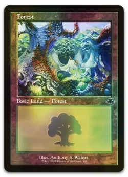 Forest (411) (Retro Frame) #411 (Foil) (NM) Dominaria Remastered DMR Magic MTG - Image 1