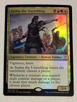 Saskia the Unyielding Commander 2016 Foil - Image 1