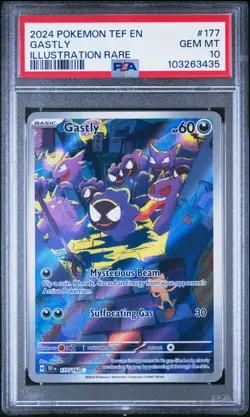 Pokemon Gastly 177/162 PSA 10 Temporal Forces Illustration Rare Full Art 2024 - Image 1