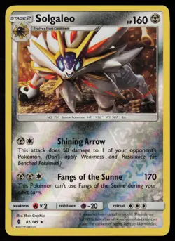 Solgaleo 87/145 Reverse Holo Pokemon TCG SM - Guardians Rising LP - Image 1