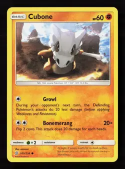 Cubone 105/236 Normal Pokemon TCG SM - Unified Minds LP - Image 1
