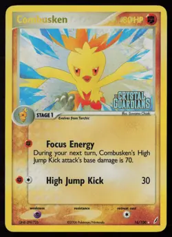 Combusken 16/100 Reverse Holofoil Pokemon TCG Crystal Guardians MP - Image 1