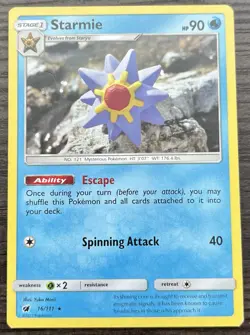 Starmie 16/111 Pokemon TCG Sun & Moon Crimson Invasion Rare Non Holo MP - Image 1
