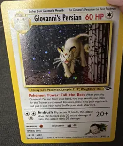 Pokemon TCG Giovanni's Persian WITH SWIRL 8/132 Gym Challenge Holo Rare LP - Image 1