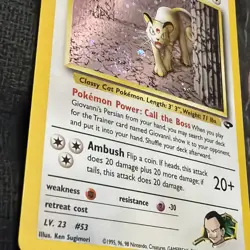 Pokemon TCG Giovanni's Persian WITH SWIRL 8/132 Gym Challenge Holo Rare LP - Image 2