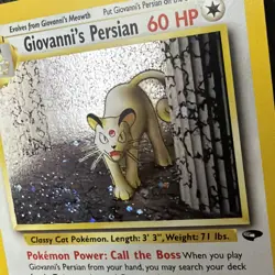 Pokemon TCG Giovanni's Persian WITH SWIRL 8/132 Gym Challenge Holo Rare LP - Image 3