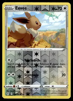 Eevee Reverse Holo 125/203 Common SWSH07: Evolving Skies Pokemon - Image 1