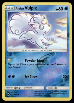 Alolan Vulpix Reverse Holo 27/147 Common SM - Burning Shadows Pokemon - Image 1
