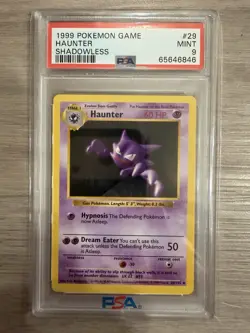 1999 Pokemon Shadowless Haunter PSA 9 Mint #29 Base Set - Image 1