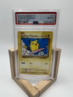 PSA 8 - 2016 POKEMON XY EVOLUTIONS #111 SURFING PIKACHU 111/108 - Image 1