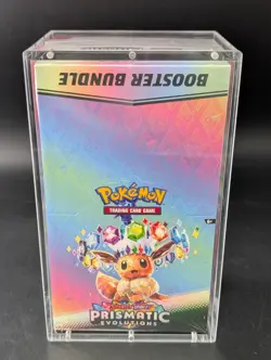 Pokemon SV8.5 Prismatic Evolutions Sealed Booster Bundle Display W/Acrylic Case - Image 1