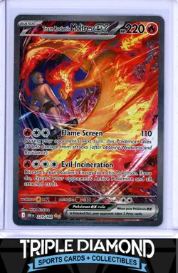 2025 Pokemon Destined Rivals #229/182 Team Rocket's Moltres ex SIR T387 - Image 1