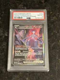 Team Rocket’s Mewtwo ex 231/182 PSA 8 Pokemon Special Illustration Rare 2025 - Image 1