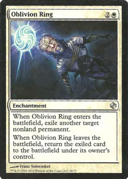 1 x Oblivion Ring - Duel Decks: Venser vs Koth - Light Play - MTG - Image 1